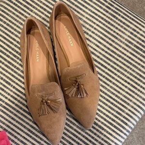 Cole Haan Women's Brown Suede Tassel Loafers